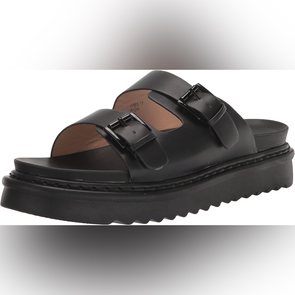 Black platform buckled sandals Birkenstock Dolce Vita